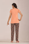 Sweet Moon Knit Cotton Pyjama Set - Brown Lightorange — thumbnail 2